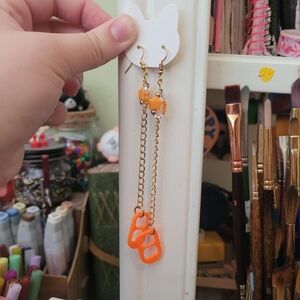 Neon Bottle Cap Drop Earrings